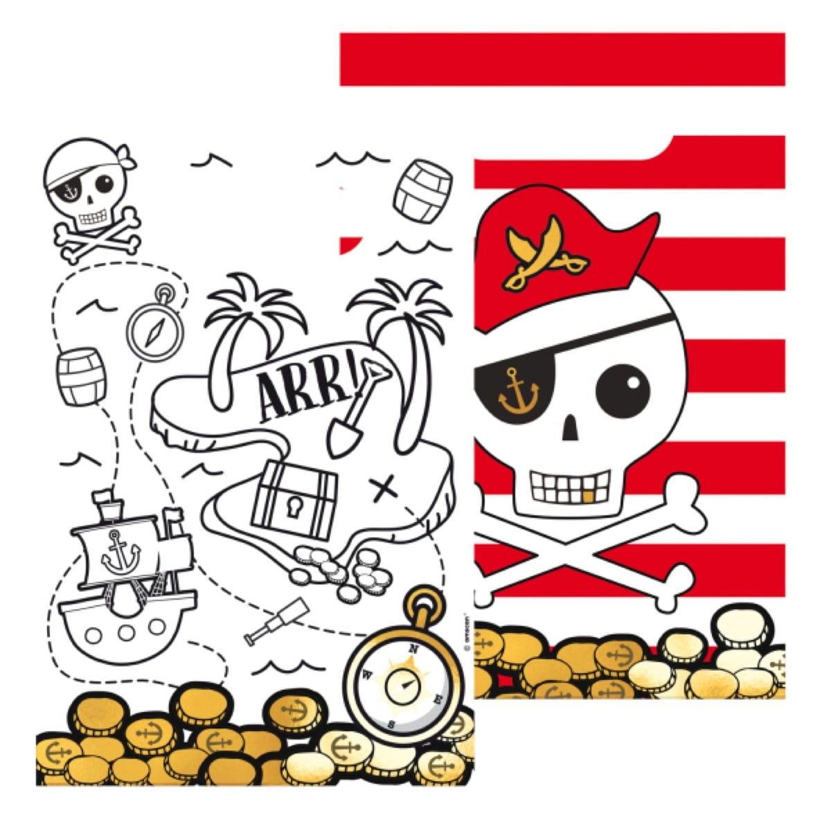Sachets en papier - Pirate Trésor (8 pièces)