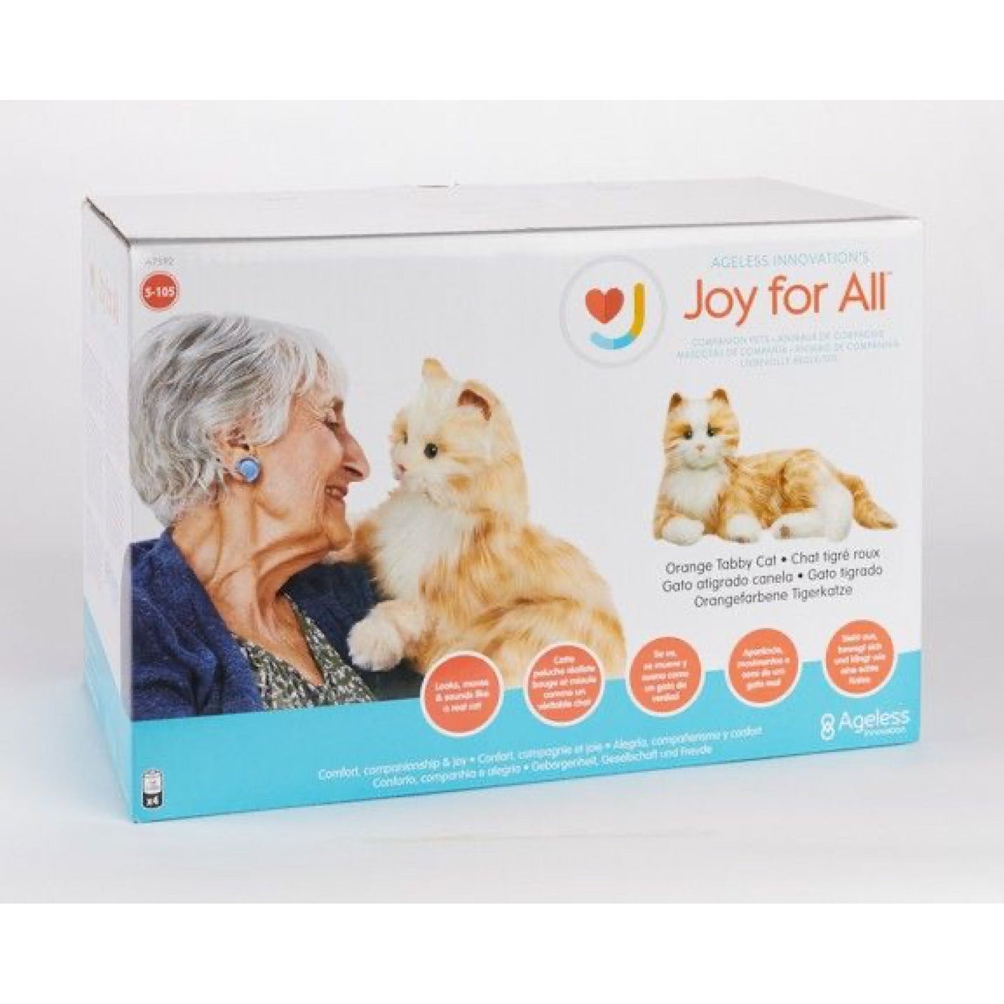 Interactive Cat Plush for Elderly - Grey