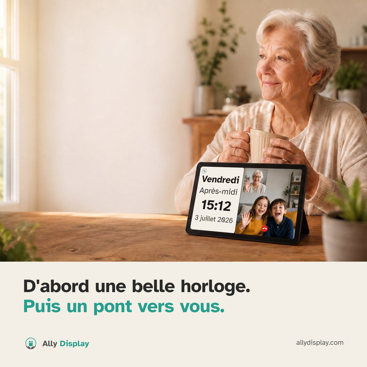Ally Display — l'horloge qui vous garde en lien avec vos parents