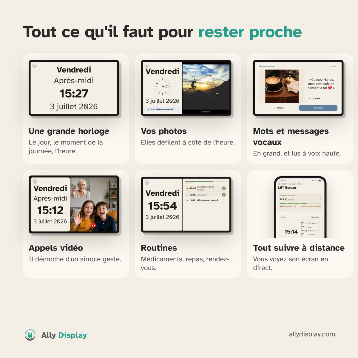 Ally Display — l'horloge qui vous garde en lien avec vos parents