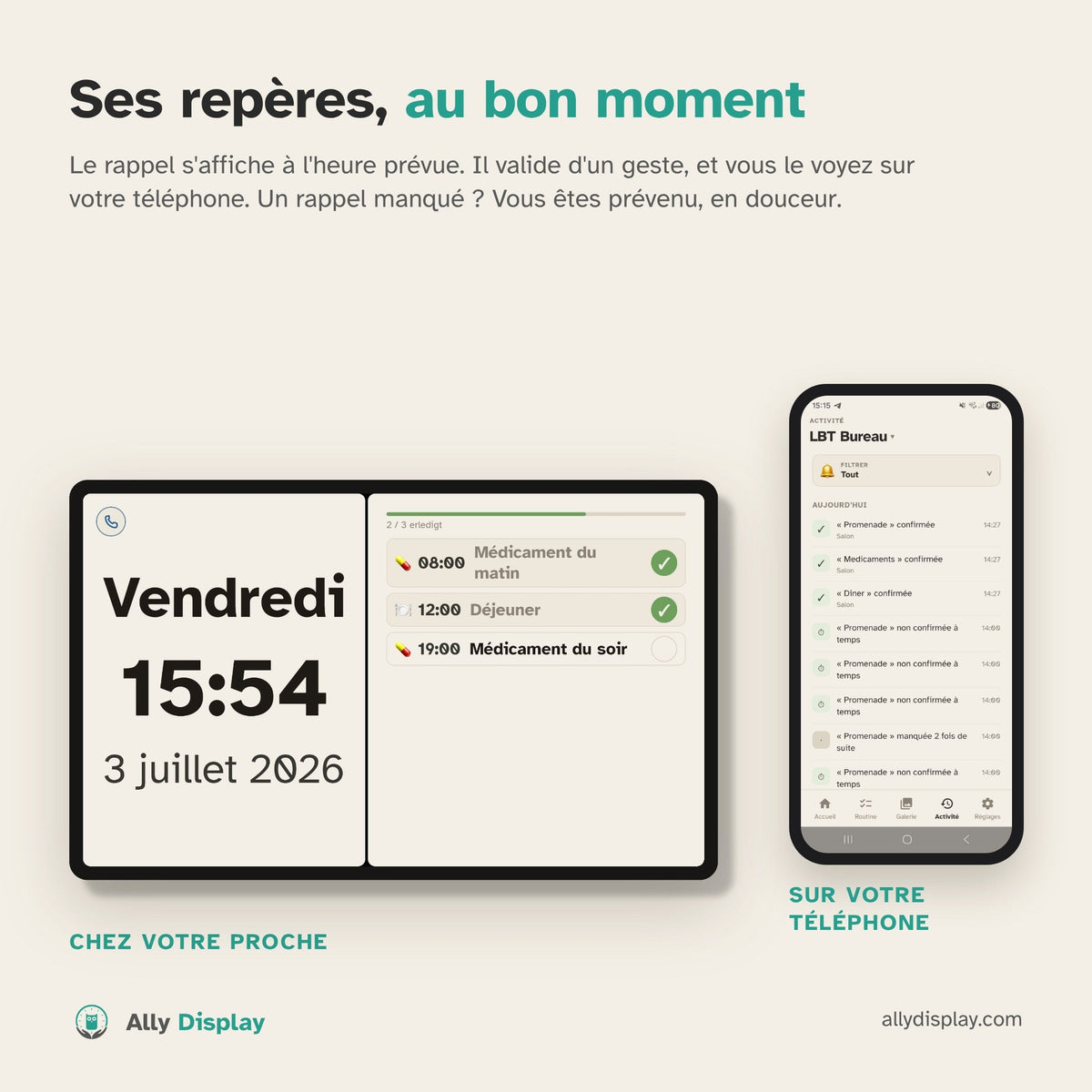 Ally Display — l'horloge qui vous garde en lien avec vos parents