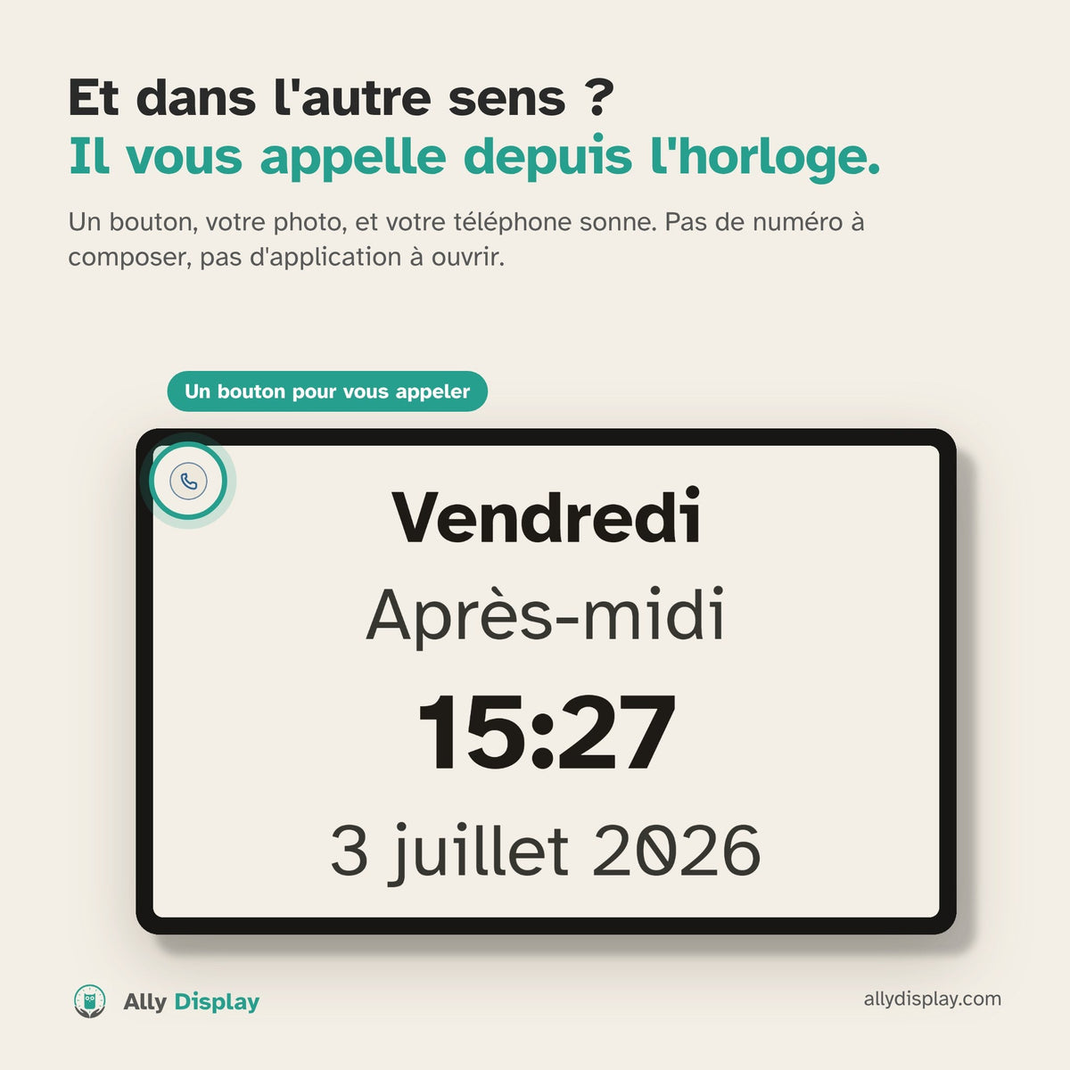 Ally Display — l'horloge qui vous garde en lien avec vos parents
