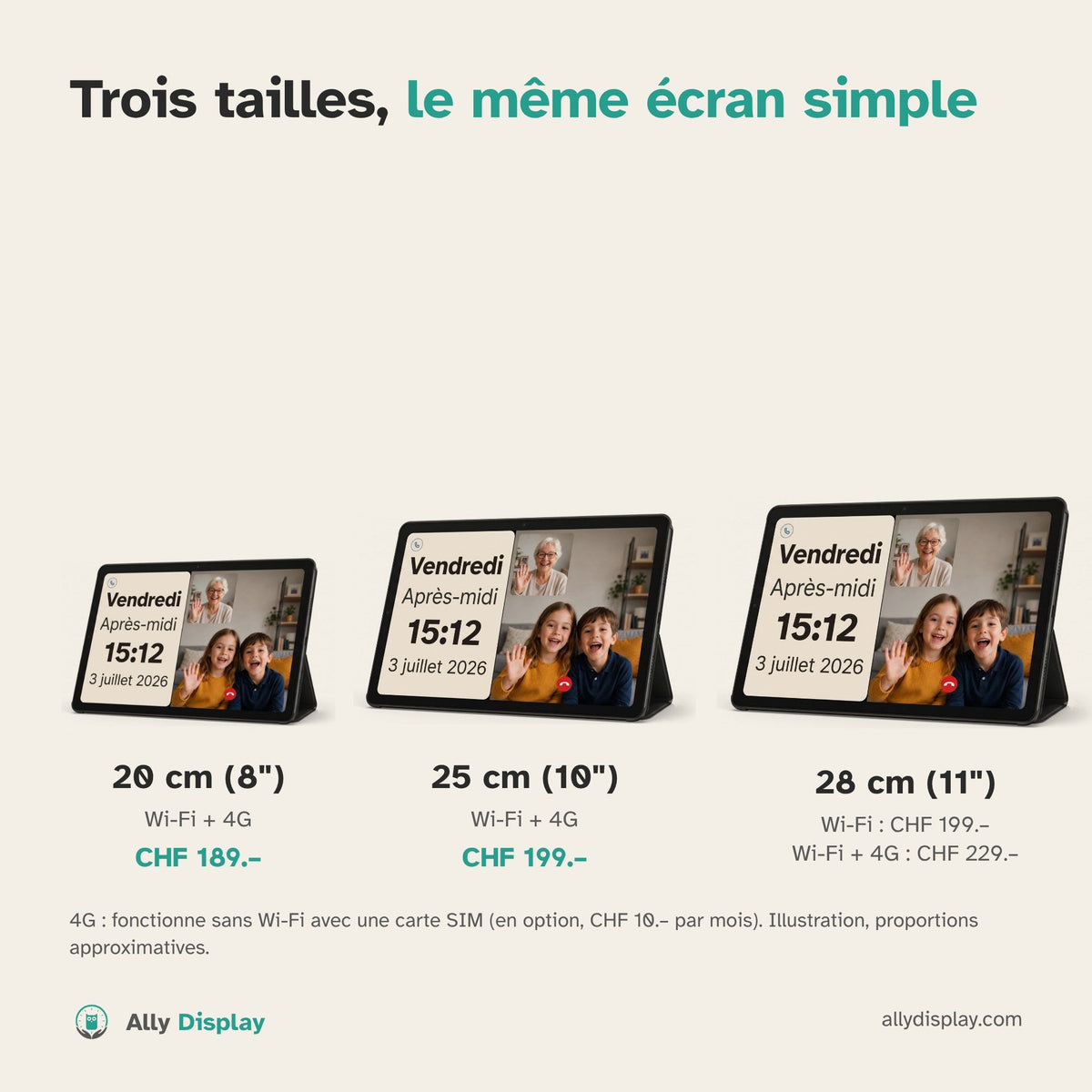 Ally Display — l'horloge qui vous garde en lien avec vos parents