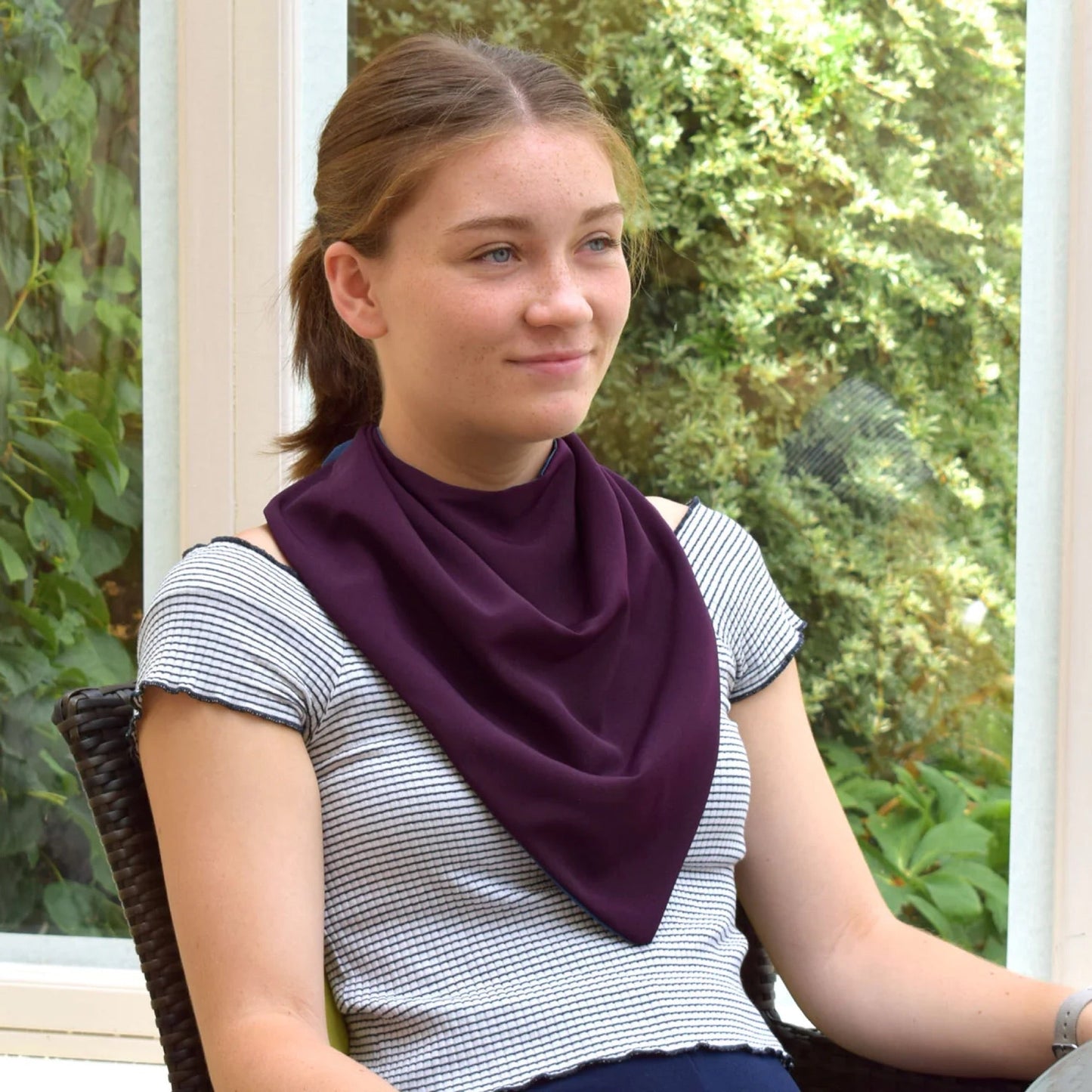Large scarf bib - Bordeaux