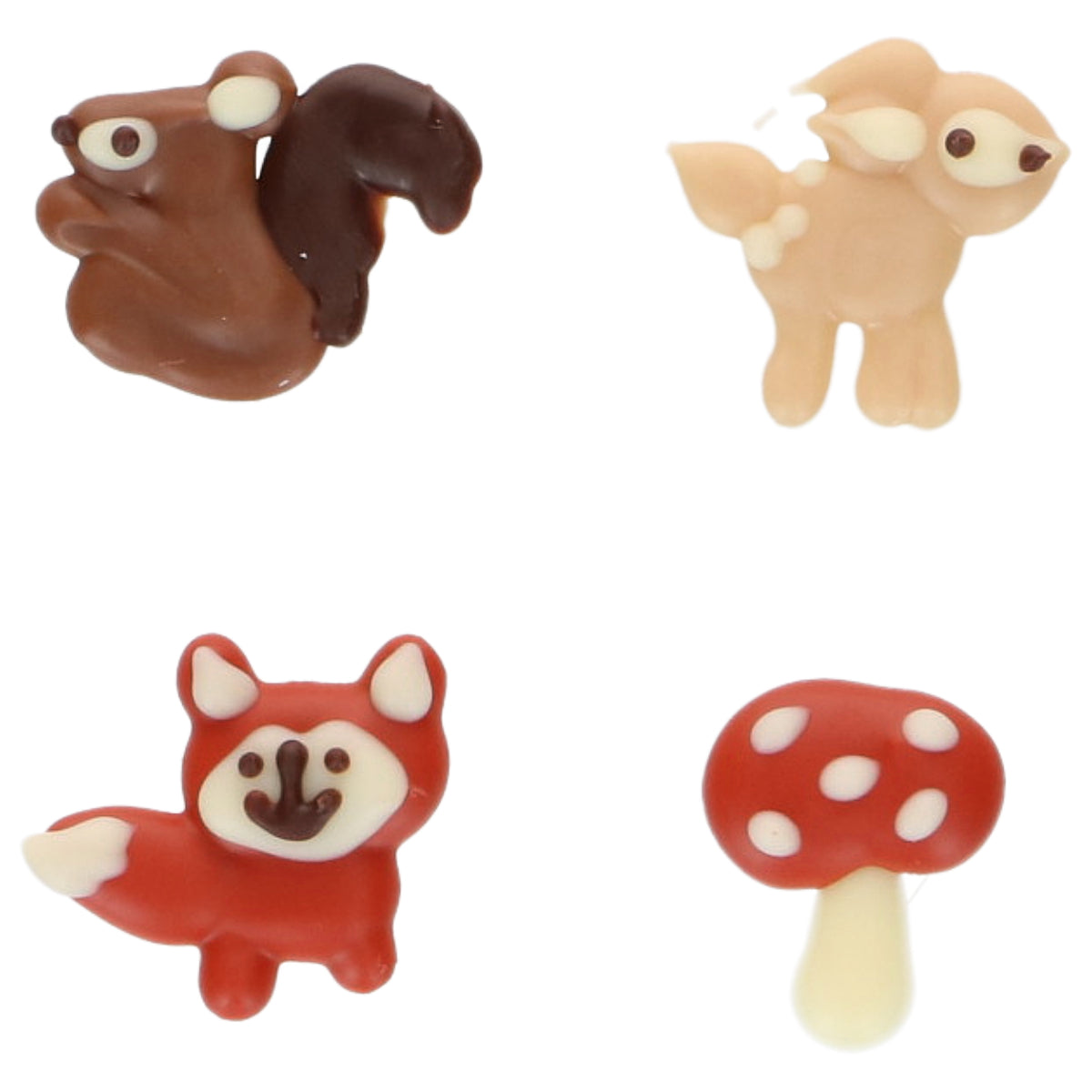 Décorations en chocolat - Animaux d'automne (8pcs)