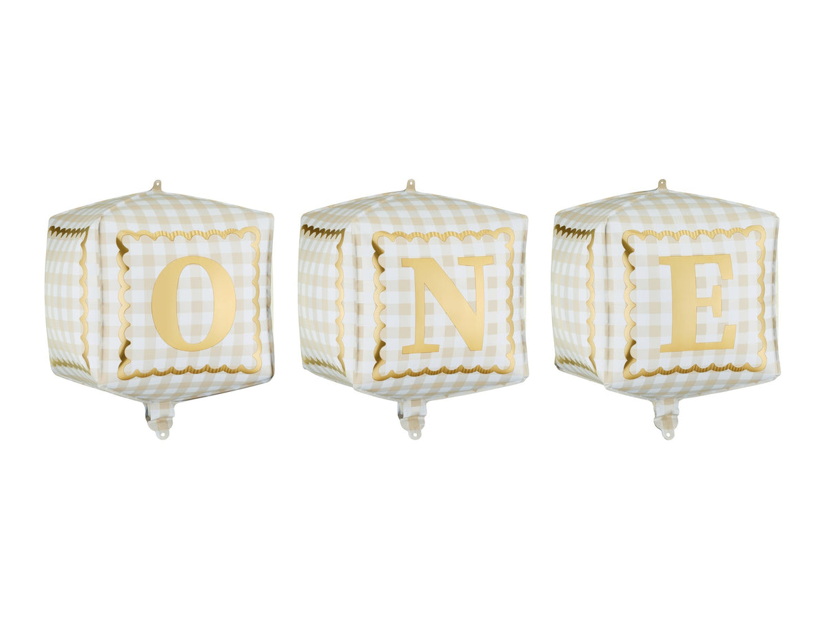 Ballons alu cubes - One (3pcs)