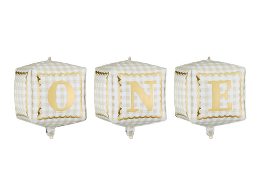 Ballons alu cubes - One (3pcs)