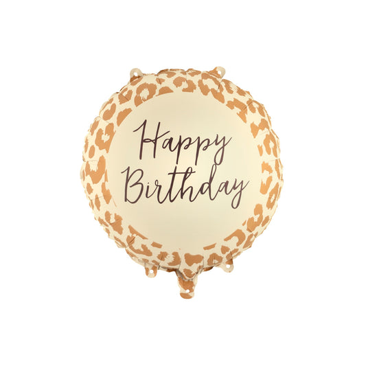 Ballon en alu - Happy Birthday Léopard