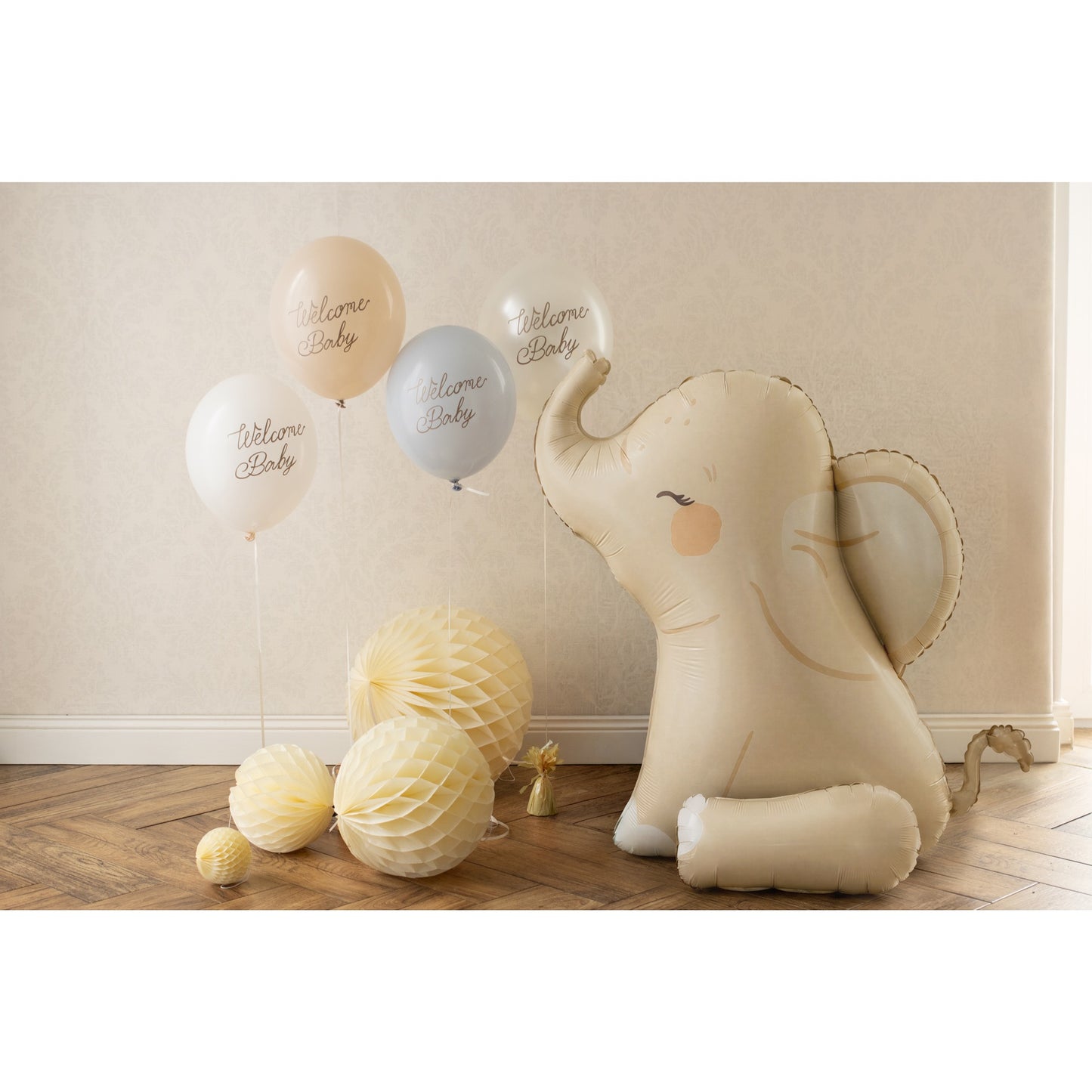 Ballon en Alu - Elephant assis beige