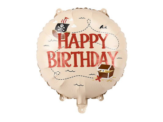 Ballon alu - Happy Birthday Pirates (35cm)