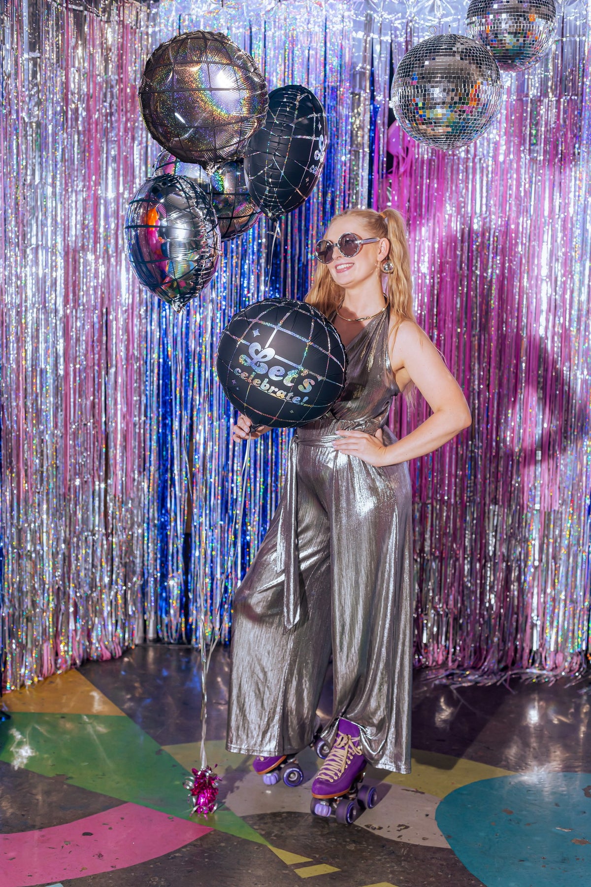 Set de ballons alu - Boules disco (5pcs)
