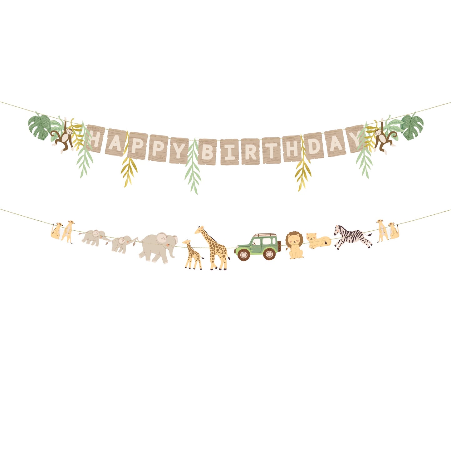 Guirlande Happy Birthday Safari