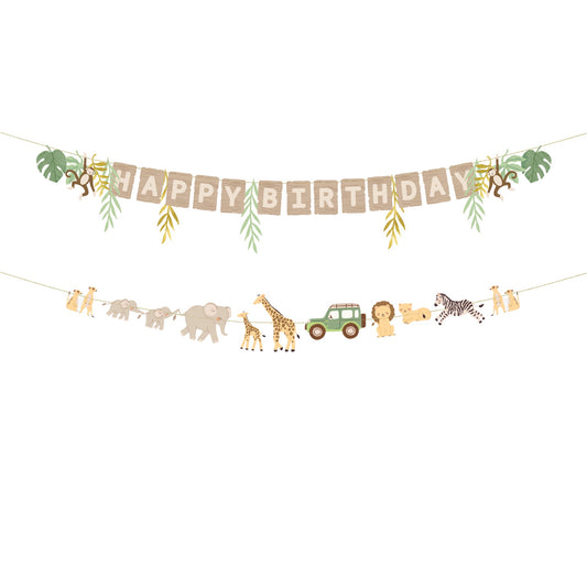 Guirlande Happy Birthday Safari