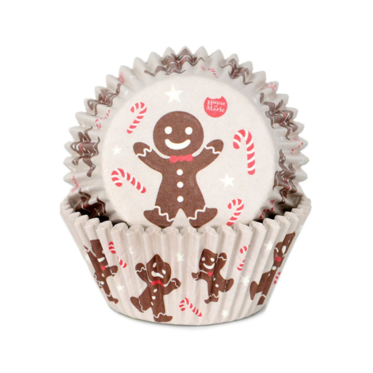 Caissettes à cupcakes - Bonhomme pain d'épices (48pcs)