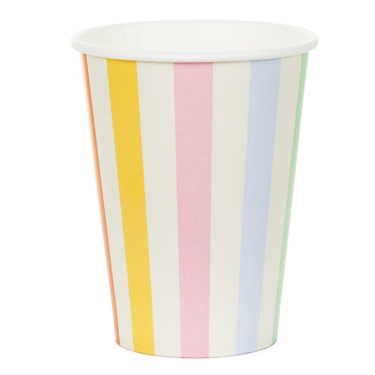 Gobelets en carton Rayures (400 ml, 6 pièces)