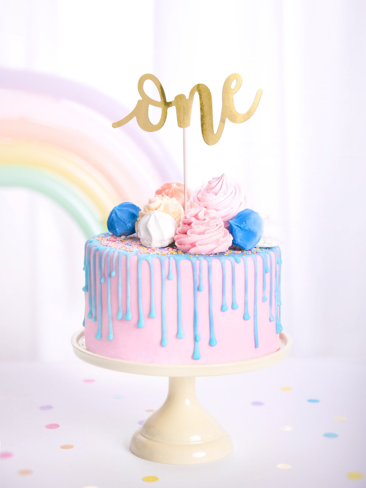 Cake topper One doré (19cm)