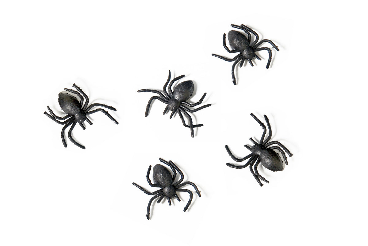 Araignées en plastique - Noir (10pcs)