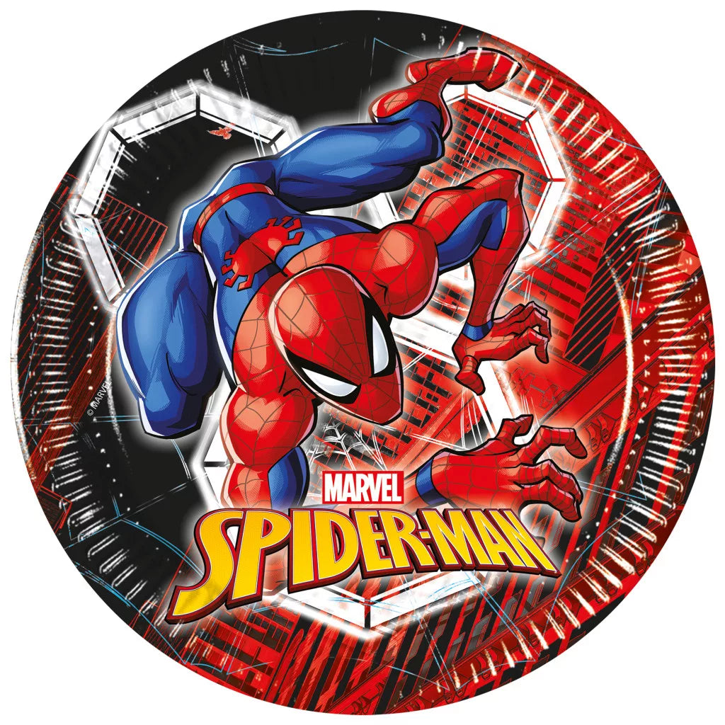 Assiettes Spider-Man World of Webs en carton (20cm, 8 pièces)
