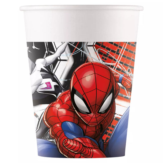 Gobelets Spider-Man World of Webs en carton (200ml, 8 pièces)