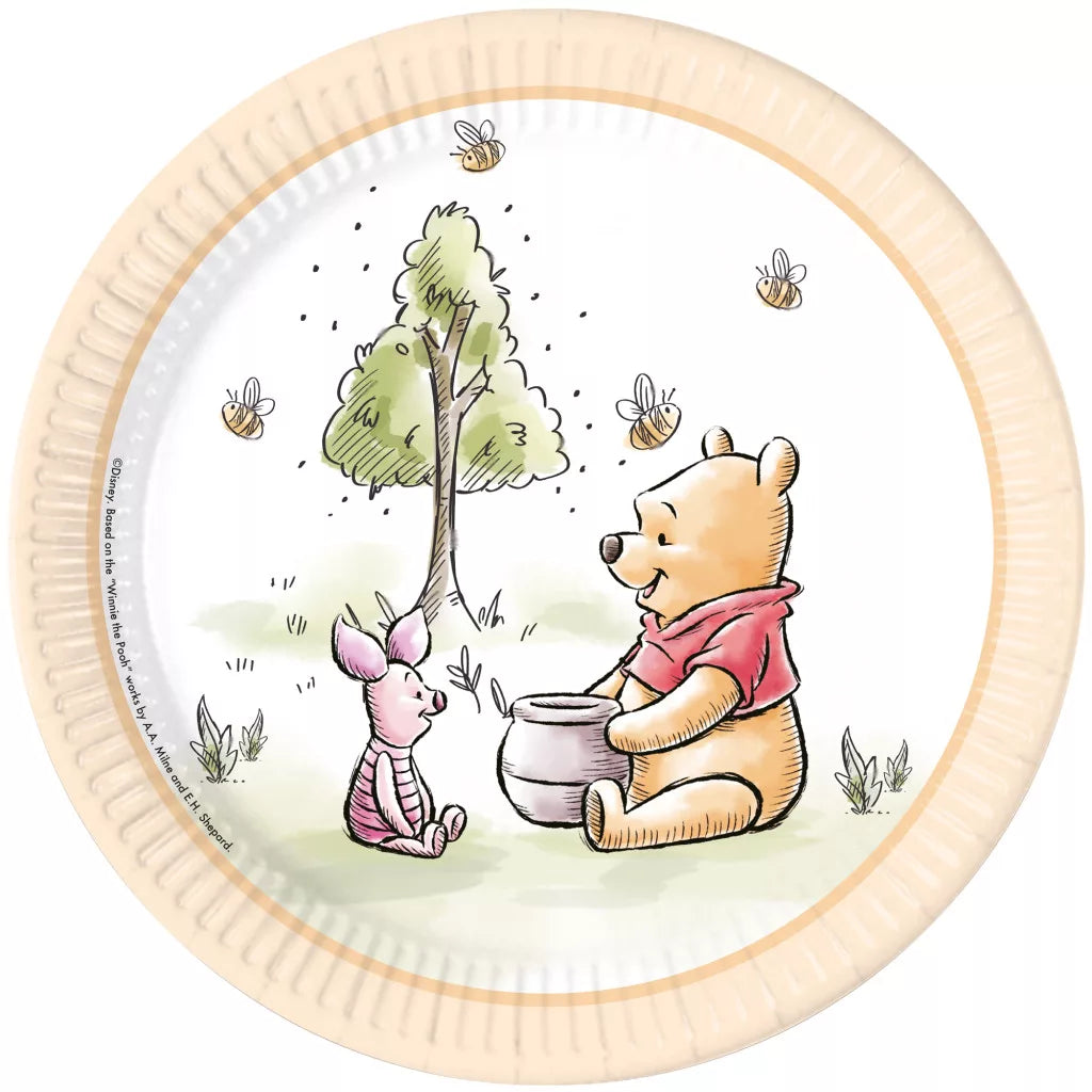 Assiettes Winnie l'Ourson Loves Nature en carton (23cm, 8 pièces)