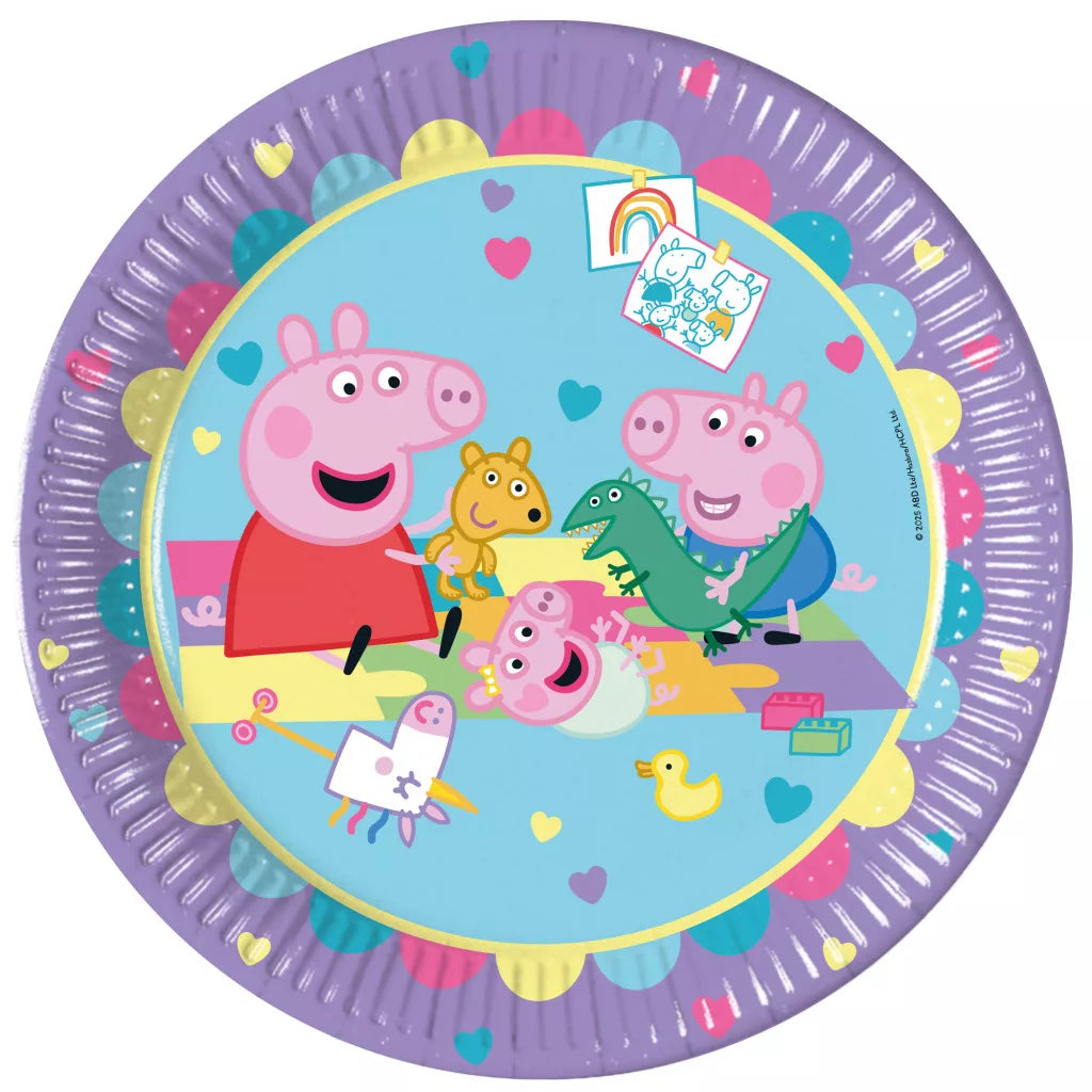 Assiettes Peppa Pig With Love en carton (23cm, 8 pièces)