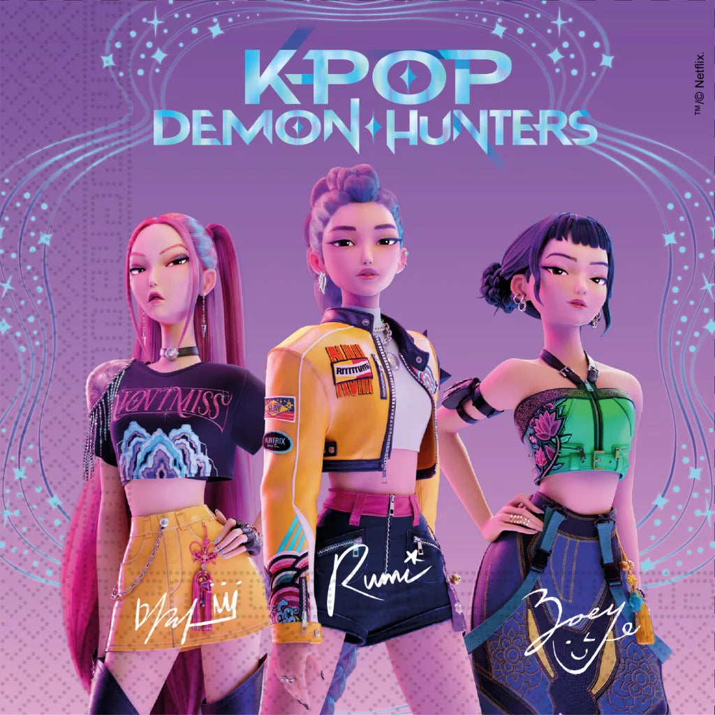 Serviettes KPop Demon Hunters Honmoon (33x33cm, 20 pièces)