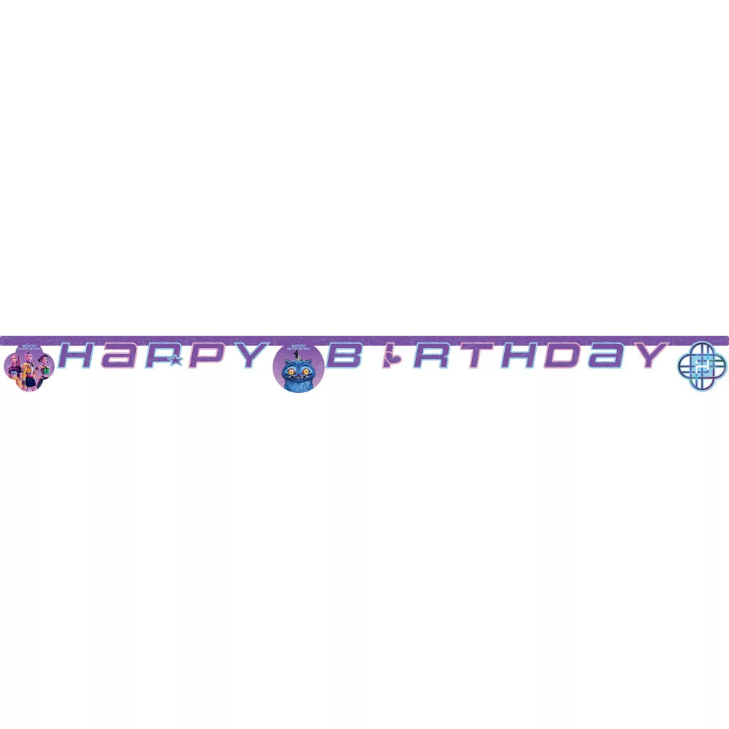 Bannière Happy Birthday KPop Demon Hunters Honmoon (200cm)