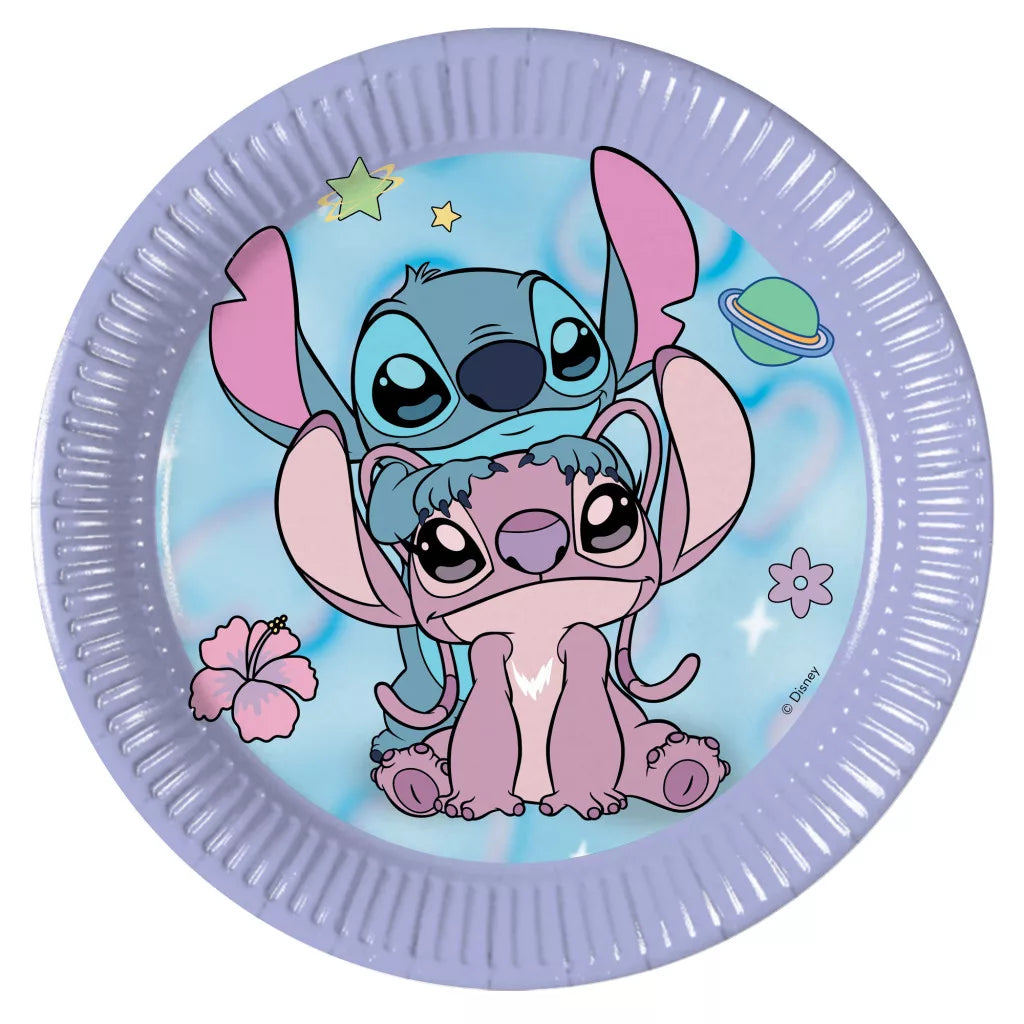 Assiettes Lilo & Stitch Angel Cute en carton (20cm, 8 pièces)