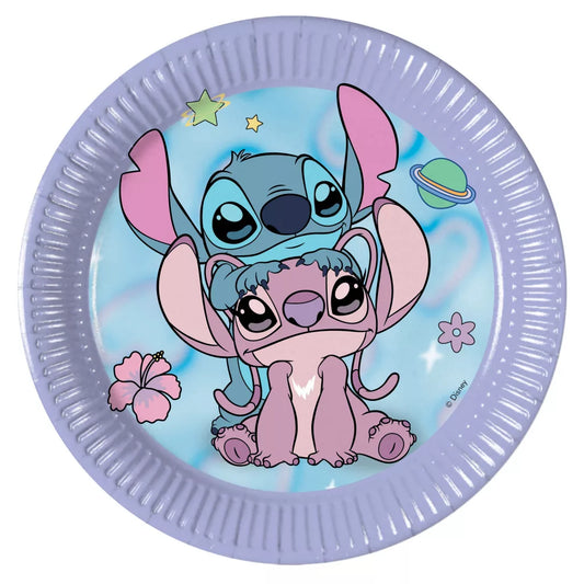 Assiettes Lilo & Stitch Angel Cute en carton (20cm, 8 pièces)