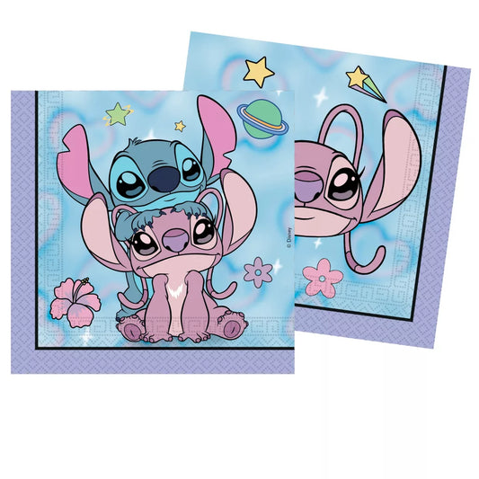 Serviettes Lilo & Stitch Angel Cute (33x33cm, 20 pièces)