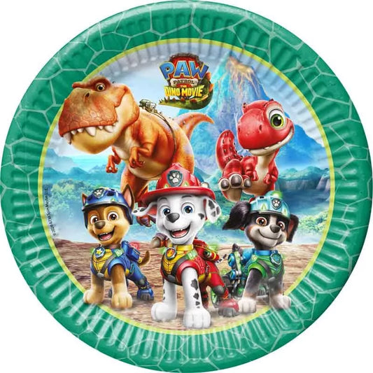 Assiettes Pat'Patrouille Dino en carton (23cm, 8 pièces)
