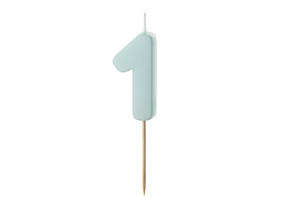 Bougie chiffre 1 bleu clair (5.5cm)