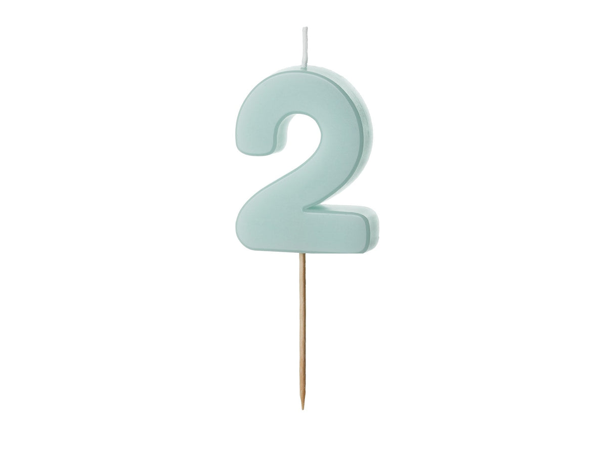 Bougie chiffre 2 bleu clair (5.5cm)