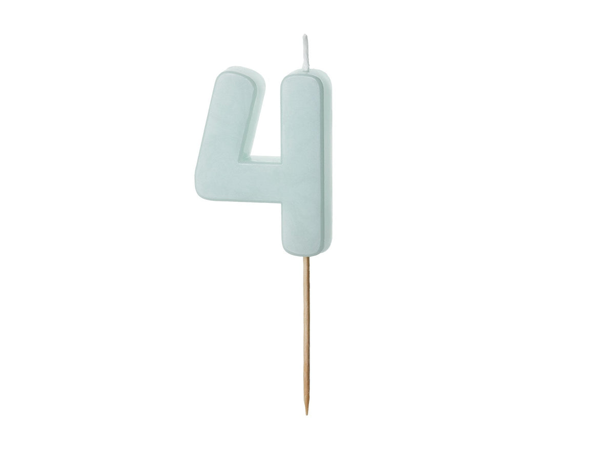 Bougie chiffre 4 bleu clair (5.5cm)