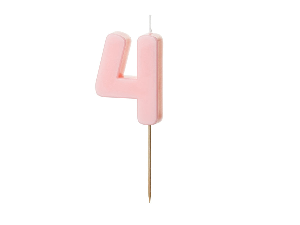 Bougie chiffre 4 rose clair (5.5cm)