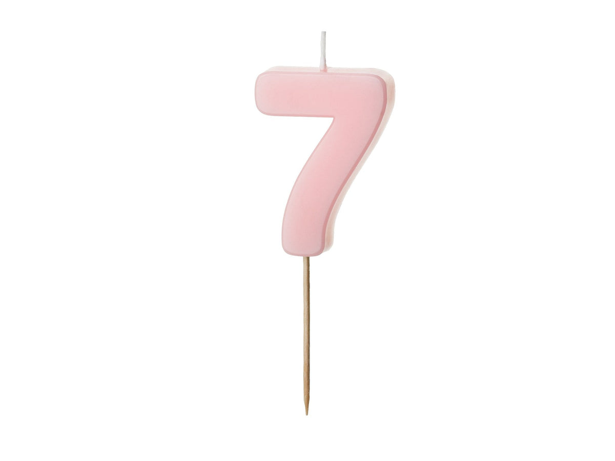 Bougie chiffre 7 rose clair (5.5cm)