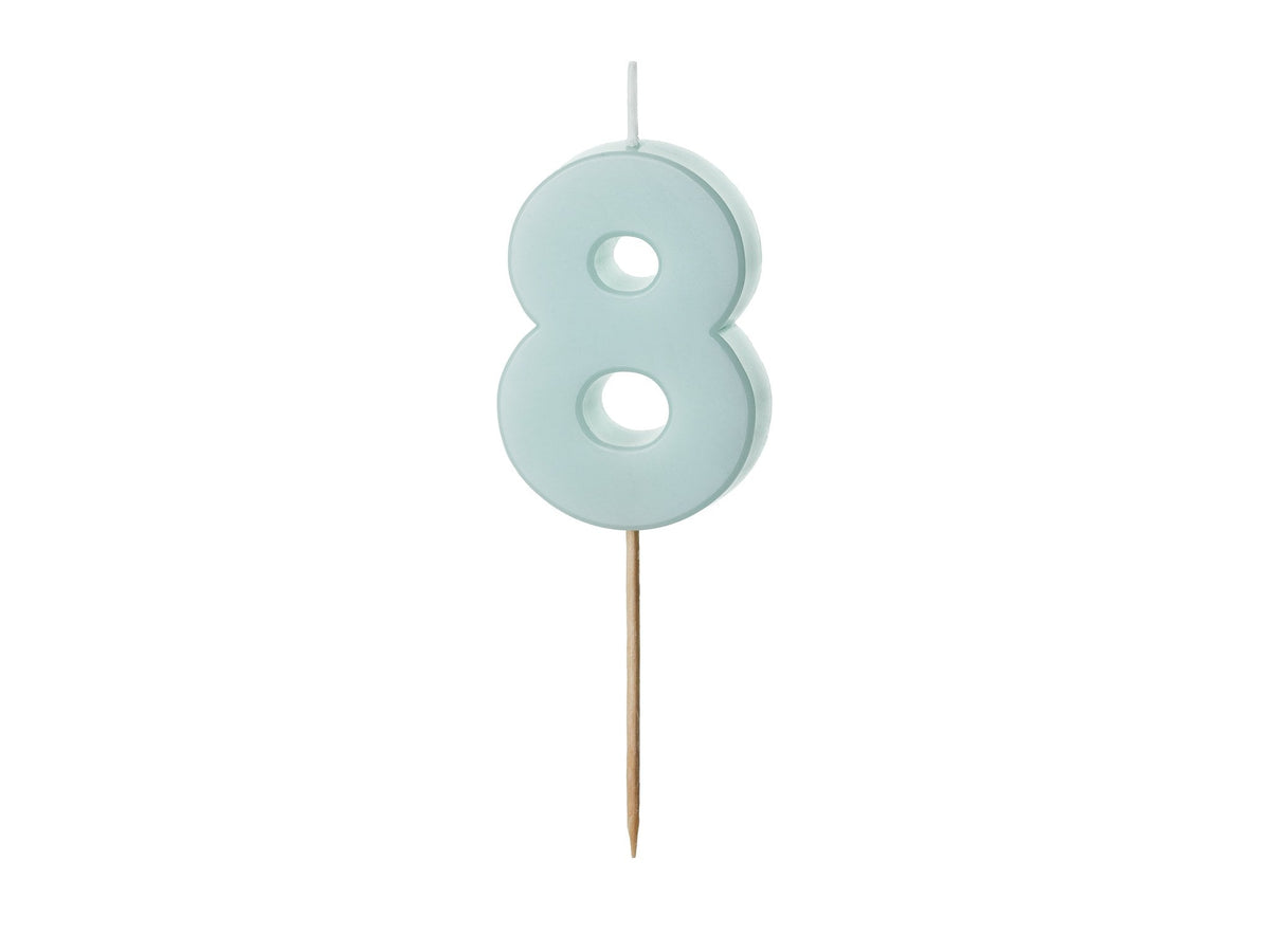 Bougie chiffre 8 bleu clair (5.5cm)