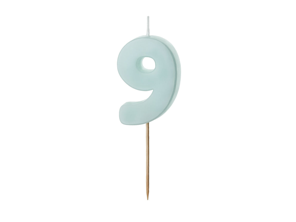 Bougie chiffre 9 bleu clair (5.5cm)