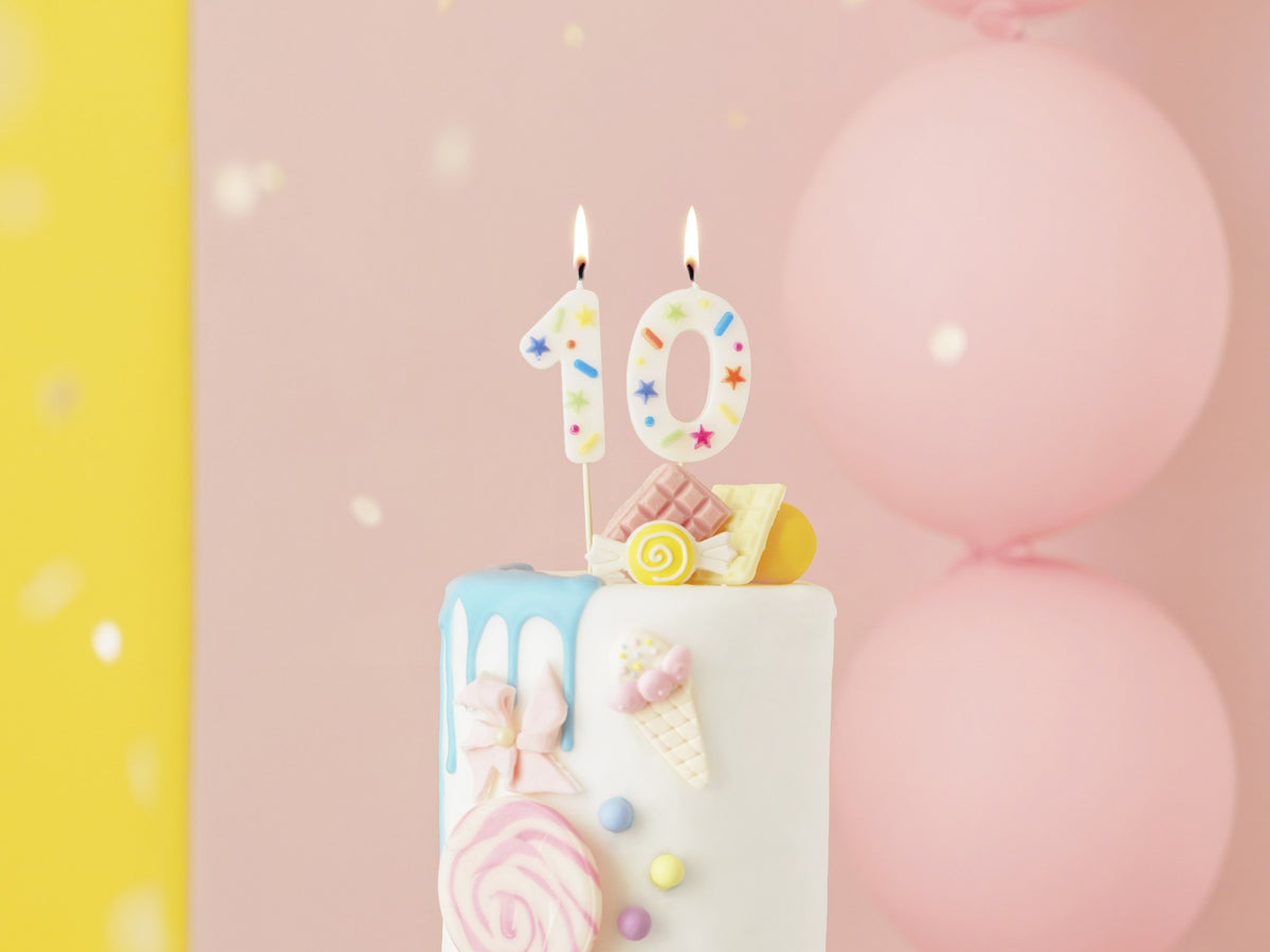 Bougie Chiffre 0 - Confettis (5.5cm)
