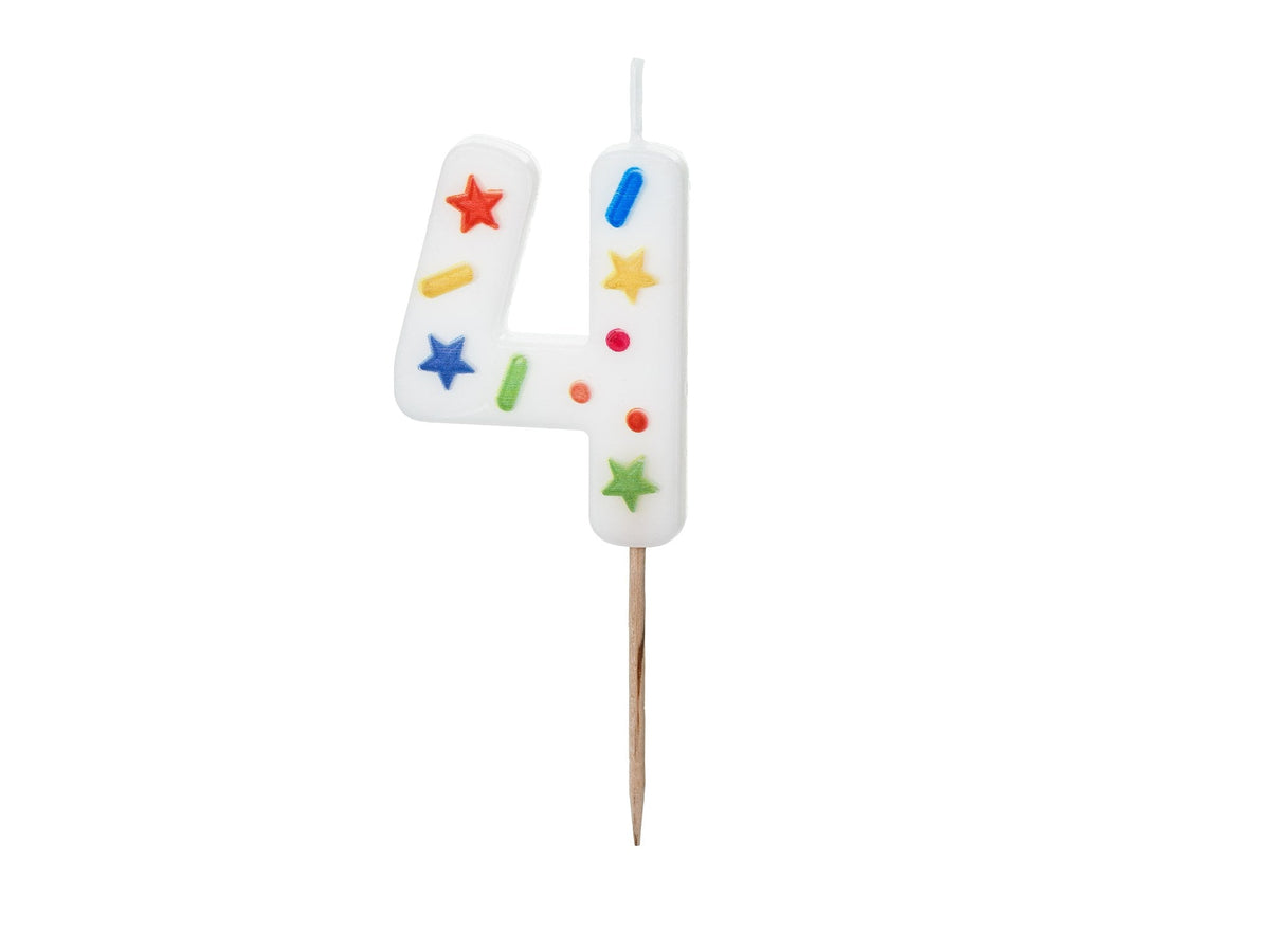 Bougie chiffre 4 confettis (5.5cm)