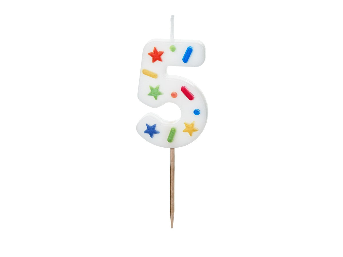Bougie chiffre 5 confettis (5.5cm)
