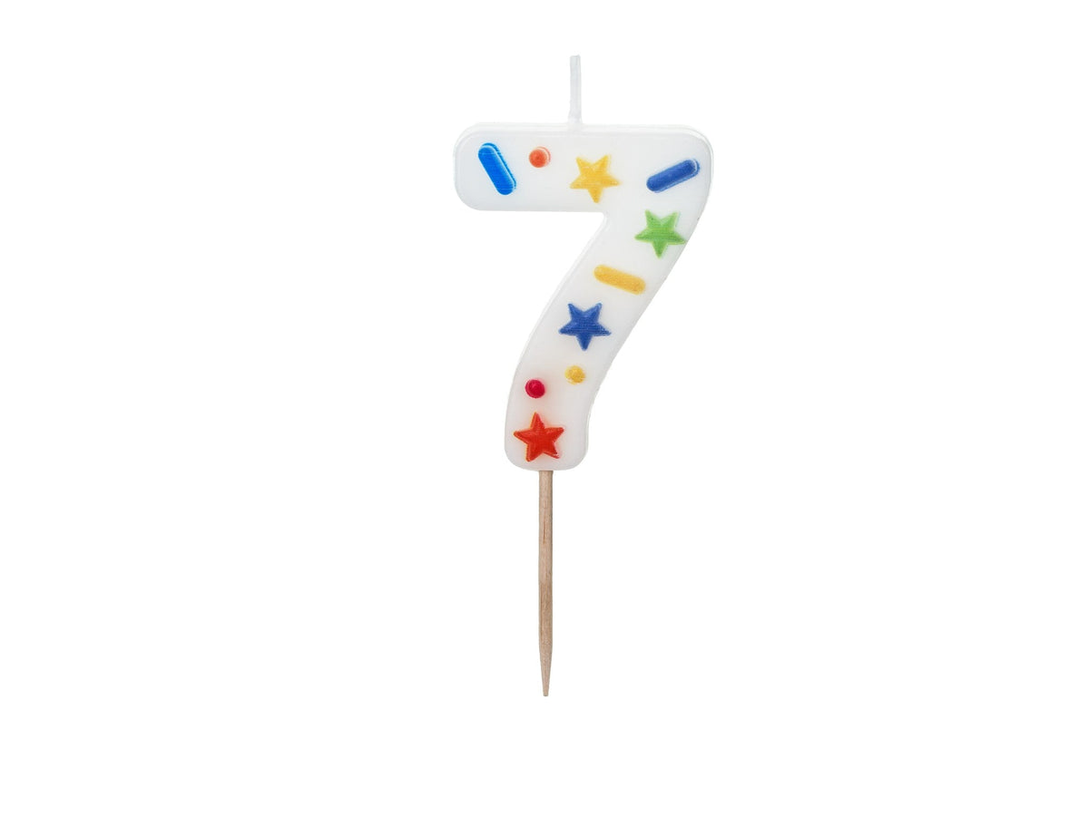 Bougie chiffre 7 confettis (5.5cm)