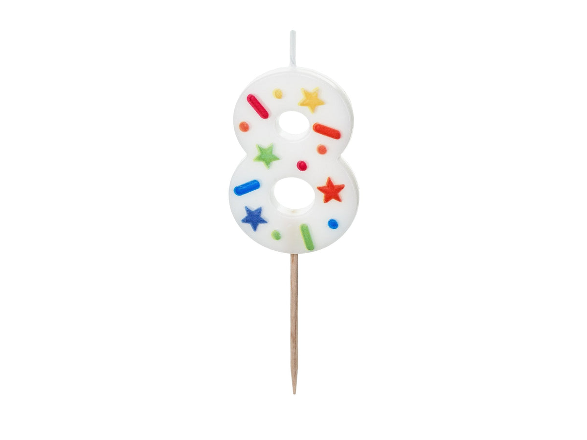 Bougie chiffre 8 confettis (5.5cm)