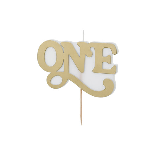 Bougie d’anniversaire "One" doré