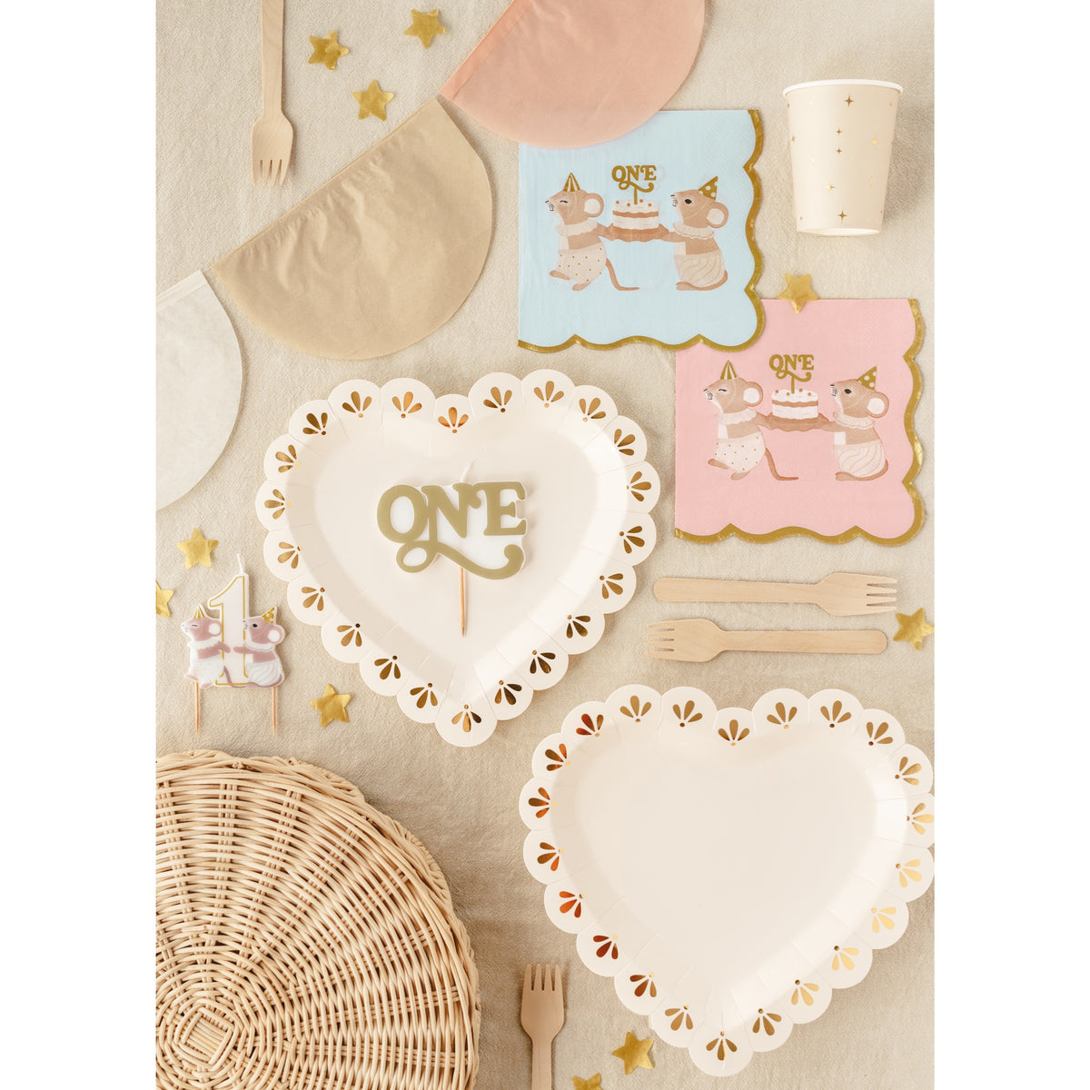 Bougie d’anniversaire "One" doré
