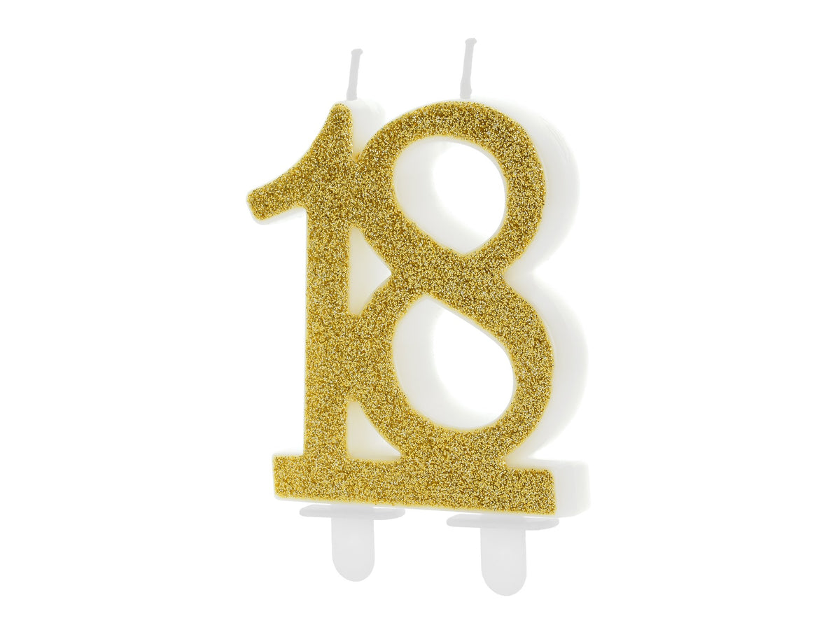 Bougie Chiffre 18 - Or (7.5cm)