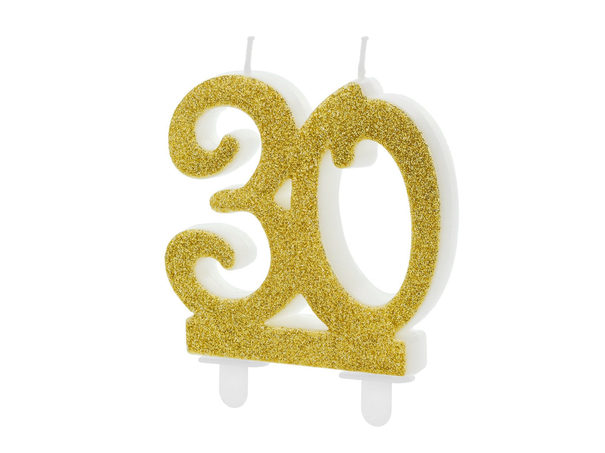 Bougie chiffre 30 or (7.5cm)