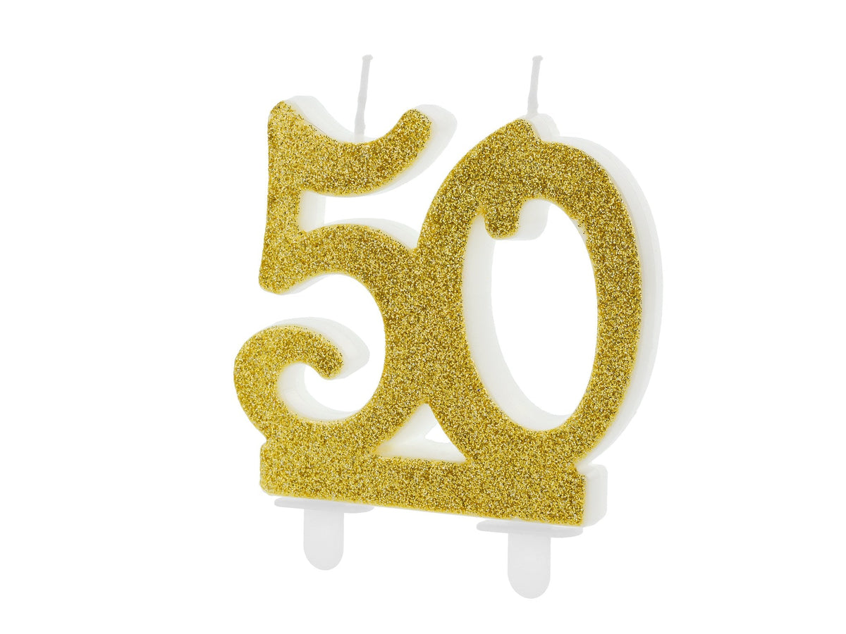 Bougie chiffre 50 or (7.5cm)