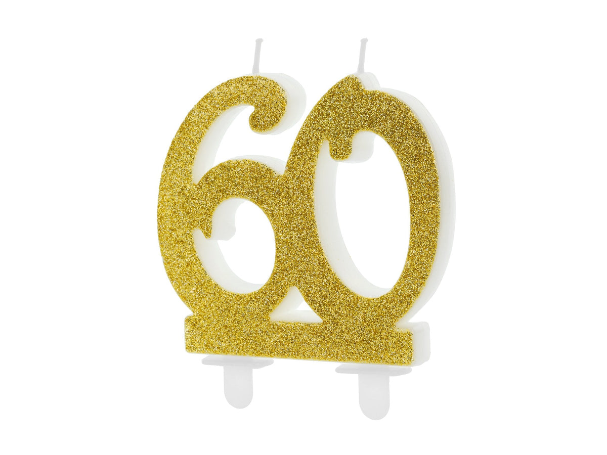 Bougie chiffre 60 or (7.5cm)