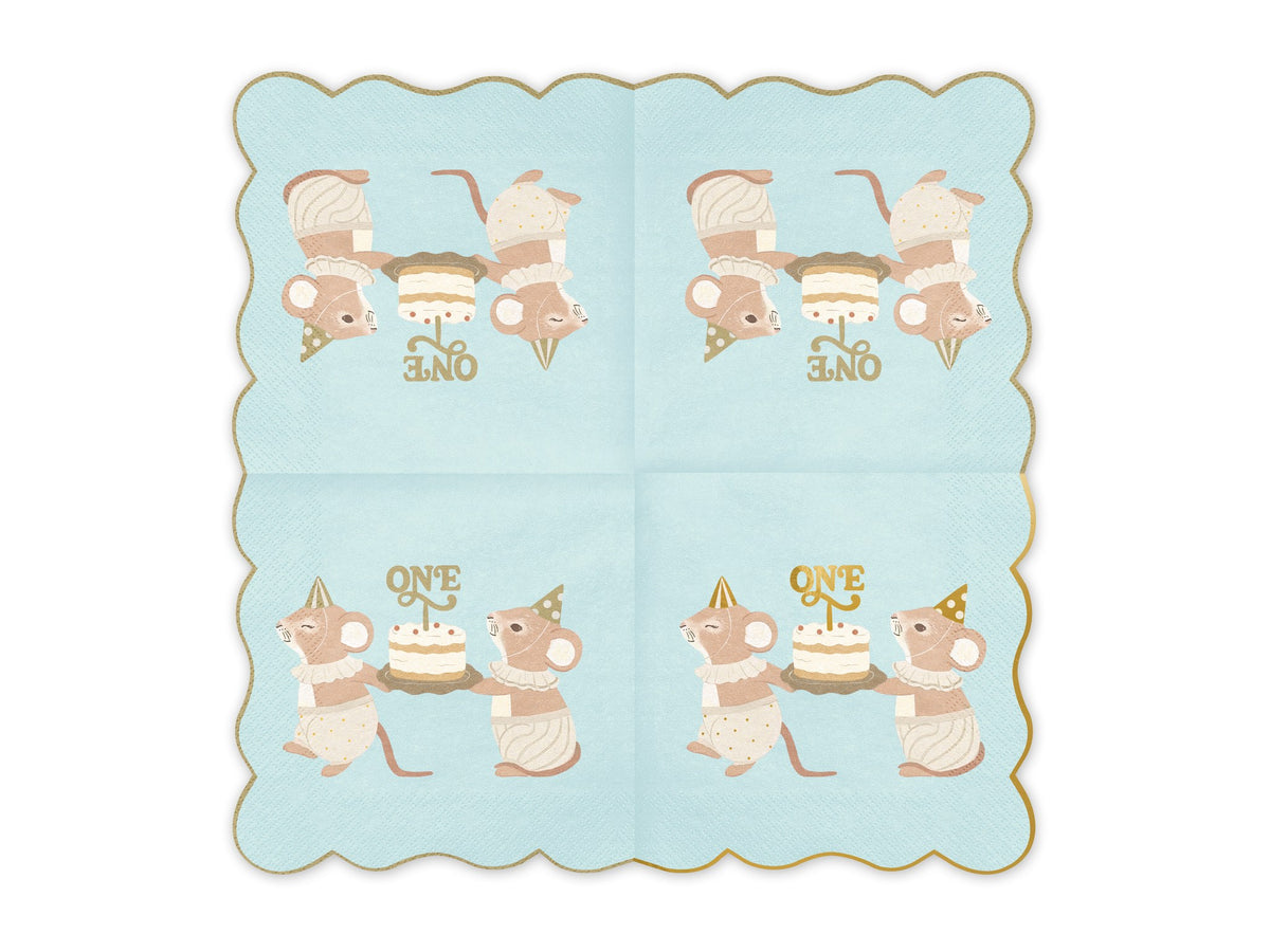 Serviettes One Souris - Bleu (12pcs)